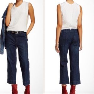 Free People Vincent Wash Straight Crop Jeans Women’s Size 25, Like New, unhemmed